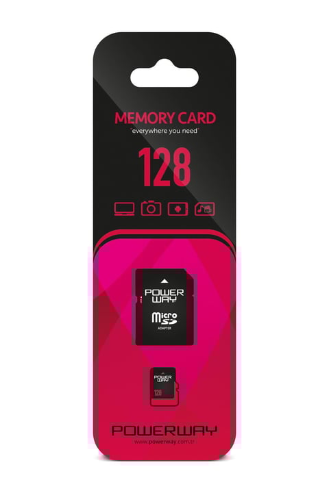 Powerway 128 GB Micro SD Hafıza Kartı Class 10 Adaptör Dahil