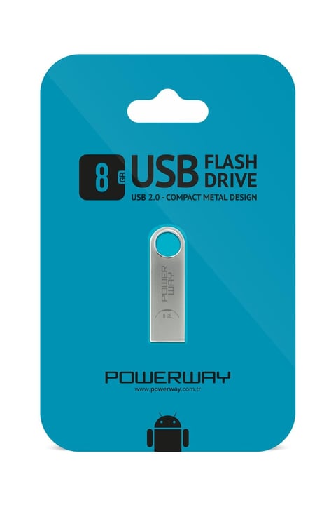 Powerway 8 GB Metal Usb Flash Bellek Usb 2.0 Data Traveler