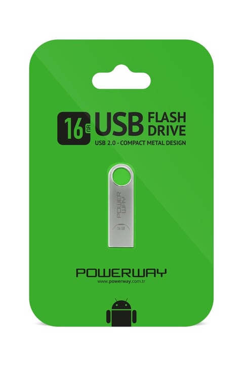 Powerway 16 GB Metal Usb Flash Bellek Usb 2.0 Data Traveler