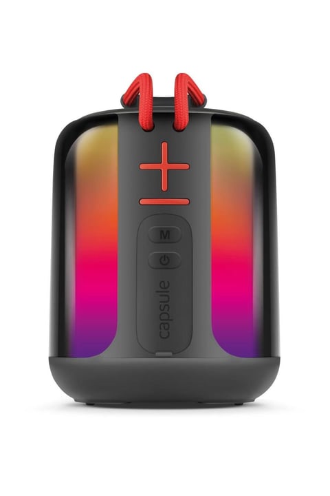 Powerway Capsule Siyah Bluetooth Hoparlör Sese Duyarlı Led Işık
